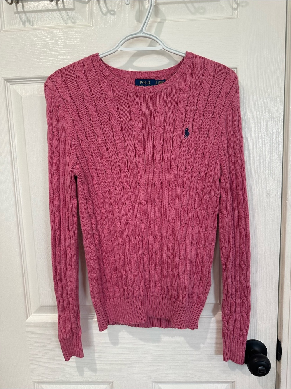 Authentic Ralph Lauren Pink Cable-Knit Crewneck Sweater